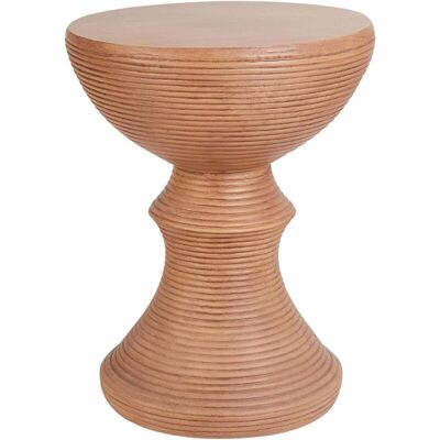 Beliani Petite Table Ronde en MgO Bois Clair - Table d'Appoint - Publicité Beliani Petite Table Ronde en MgO Bois Clair - Table d'Appoint - Publicité