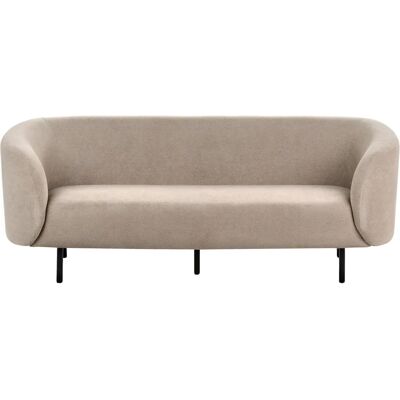 Sofá Curvo Beige de 3 Plazas Beliani - Estilo Art Déco Sofá Curvo Beige de 3 Plazas Beliani - Estilo Art Déco
