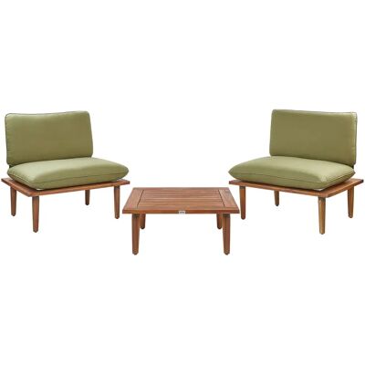 Beliani - Ensemble de Jardin en Acacia avec Coussins - Set de Jardin - Publicité Beliani - Ensemble de Jardin en Acacia avec Coussins - Set de Jardin - Publicité