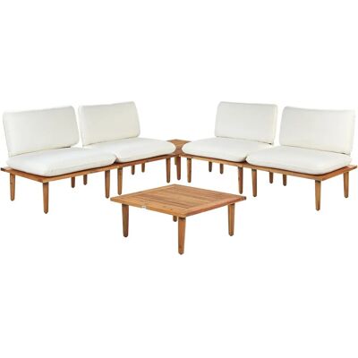 Beliani - Ensemble de jardin moderne avec coussins - Bois d'acacia FSC - Publicité Beliani - Ensemble de jardin moderne avec coussins - Bois d'acacia FSC - Publicité