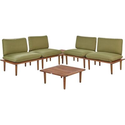Beliani - Ensemble de jardin 4 places en bois d'acacia FSC avec coussins - Vert olive moderne - Publicité Beliani - Ensemble de jardin 4 places en bois d'acacia FSC avec coussins - Vert olive moderne - Publicité