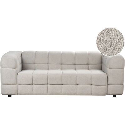 Sofá Beliani Mullola 3 Plazas Gris Bouclé - Sofá Sofá Beliani Mullola 3 Plazas Gris Bouclé - Sofá