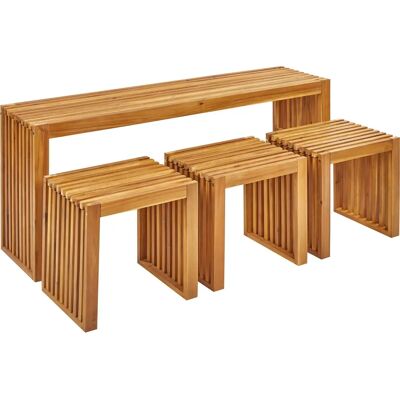 Ensemble de jardin Beliani - Mobilier d'extérieur en bois moderne 4 pièces - Publicité Ensemble de jardin Beliani - Mobilier d'extérieur en bois moderne 4 pièces - Publicité
