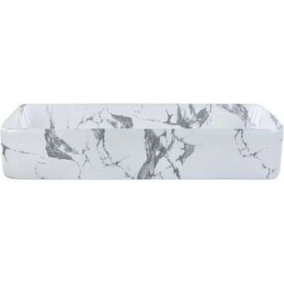 Lavabo rectangulaire moderne en céramique Beliani - Lavabo de salle de bain - Publicité Lavabo rectangulaire moderne en céramique Beliani - Lavabo de salle de bain - Publicité