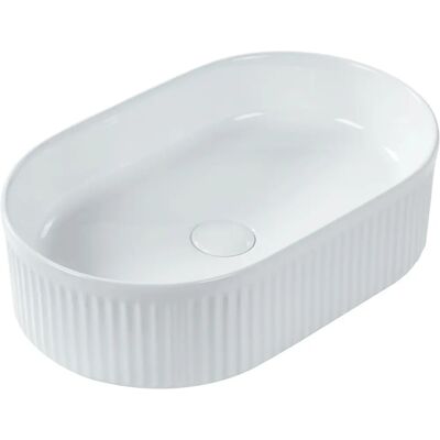 Beliani Lavabo Modern en Céramique Blanche Ovale - 49x31cm - Publicité Beliani Lavabo Modern en Céramique Blanche Ovale - 49x31cm - Publicité