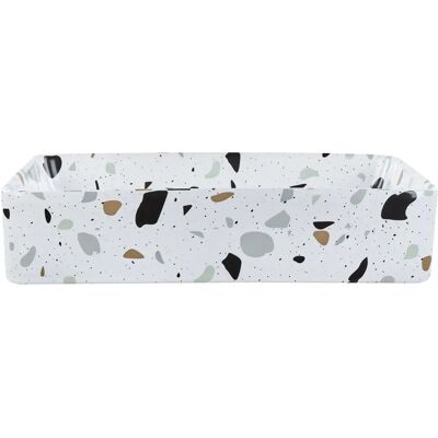 Beliani Lavabo - Vasque rectangulaire blanc effet terrazzo moderne - Publicité Beliani Lavabo - Vasque rectangulaire blanc effet terrazzo moderne - Publicité