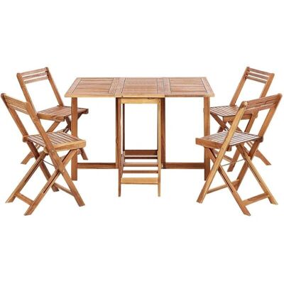 Ensemble de Jardin Beliani - Bois d'Acacia, Pliant, 4 Chaises & 1 Table - Publicité Ensemble de Jardin Beliani - Bois d'Acacia, Pliant, 4 Chaises & 1 Table - Publicité
