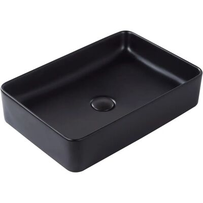 Beliani moderni suorakulmainen musta seinä-washbasin - Chivana Beliani moderni suorakulmainen musta seinä-washbasin - Chivana