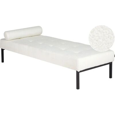 Beliani Chaiselongue Chinon Blanc Bouclé Moderne - Publicité Beliani Chaiselongue Chinon Blanc Bouclé Moderne - Publicité