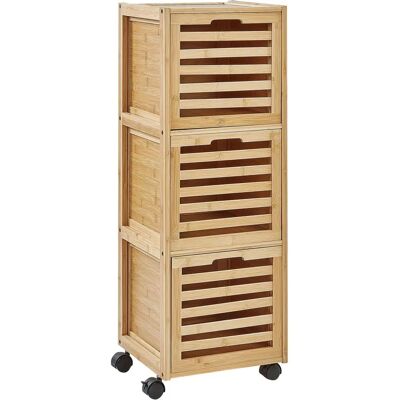 Armoire de bain en bambou Beliani avec 3 tiroirs - Rangement moderne - Publicité Armoire de bain en bambou Beliani avec 3 tiroirs - Rangement moderne - Publicité