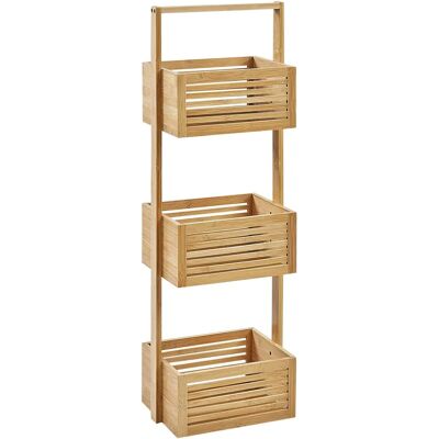 Beliani Bambus Badezimmerregal - 3 Ebenen Moderner Stauraum Beliani Bambus Badezimmerregal - 3 Ebenen Moderner Stauraum