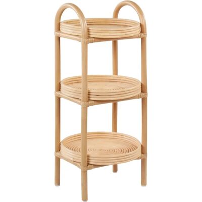Table d'appoint en rotin naturel Beliani - Style bohème - 3 niveaux - Publicité Table d'appoint en rotin naturel Beliani - Style bohème - 3 niveaux - Publicité