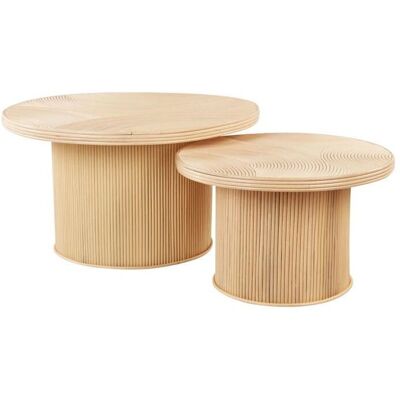 Beliani - Ensemble de Tables de Raton Boho - Naturel - Publicité Beliani - Ensemble de Tables de Raton Boho - Naturel - Publicité