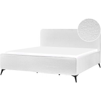 Beliani Sänky - Valognes - Mustat metallijalat - Bouclé verhoilu - 180x200 Beliani Sänky - Valognes - Mustat metallijalat - Bouclé verhoilu - 180x200