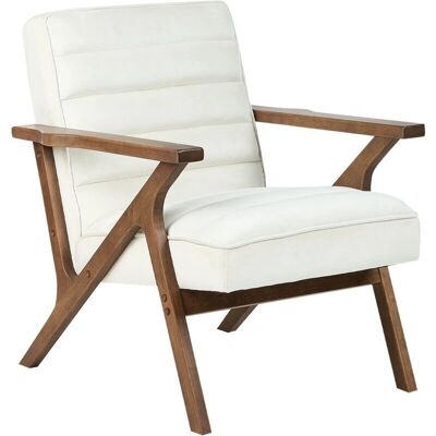 Sillón de Terciopelo Retro Beliani Kisa - Con Patas de Madera Sillón de Terciopelo Retro Beliani Kisa - Con Patas de Madera