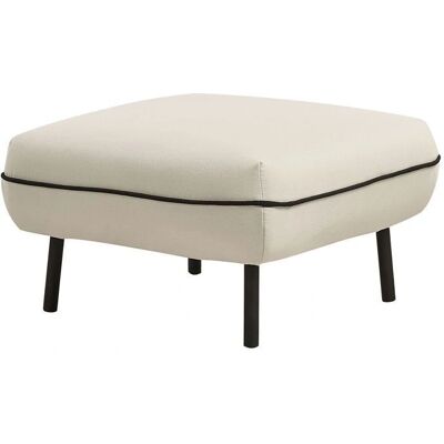 Beliani - Otomana de Tela Retro - Beige - Cuadrado - 68x68x42 Beliani - Otomana de Tela Retro - Beige - Cuadrado - 68x68x42
