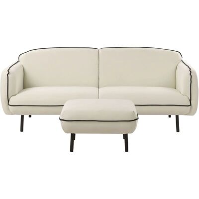 Sofá 3 plazas Beliani con otomana - Estilo glam retro Sofá 3 plazas Beliani con otomana - Estilo glam retro