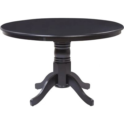 Beliani Akron - Table ronde vintage - MDF noir - Publicité Beliani Akron - Table ronde vintage - MDF noir - Publicité