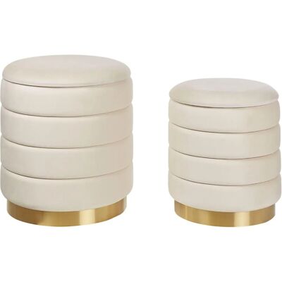 Ensemble de 2 poufs de rangement - Design moderne - Publicité Ensemble de 2 poufs de rangement - Design moderne - Publicité