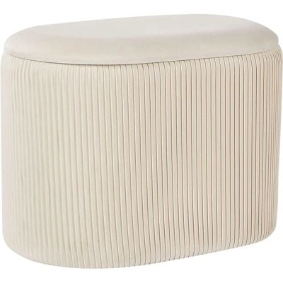 Beliani Richland Almacenaje en Terciopelo Beige - Puf Beliani Richland Almacenaje en Terciopelo Beige - Puf