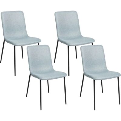 Ensemble de 4 chaises rembourrées bleu clair - Style moderne - Publicité Ensemble de 4 chaises rembourrées bleu clair - Style moderne - Publicité