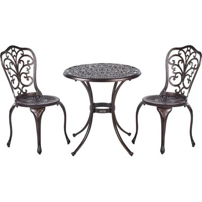 Ensemble bistro vintage compact de Beliani - Métal, Marron, 2 Chaises, 1 Table - Publicité Ensemble bistro vintage compact de Beliani - Métal, Marron, 2 Chaises, 1 Table - Publicité