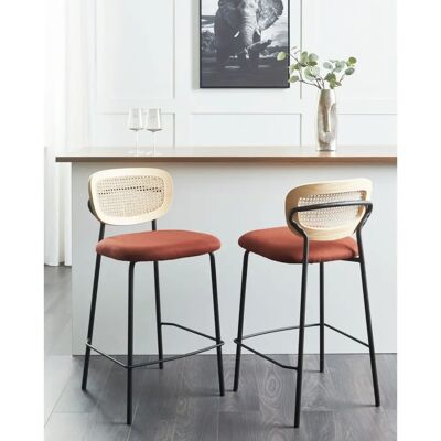 Beliani Modèle Mayetta - 2 Tabourets de Bar Orange - Publicité Beliani Modèle Mayetta - 2 Tabourets de Bar Orange - Publicité
