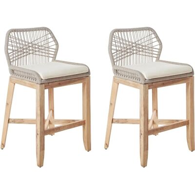 Ensemble de chaises de jardin en bois d'acacia - Style bohème rustique - Publicité Ensemble de chaises de jardin en bois d'acacia - Style bohème rustique - Publicité