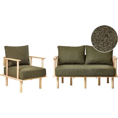 Conjunto de Sofá Escandinavo Verde Oscuro Beliani Asker Conjunto de Sofá Escandinavo Verde Oscuro Beliani Asker