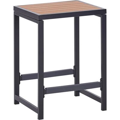 Beliani - Tabouret de Jardin Moderne - Acier & Bois en Plastique - Noir - Publicité Beliani - Tabouret de Jardin Moderne - Acier & Bois en Plastique - Noir - Publicité
