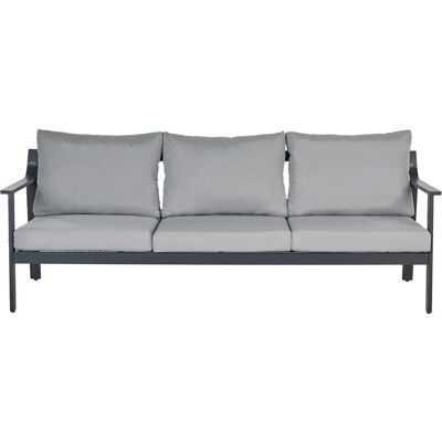 Canapé de jardin Beliani Kiato 3 places Aluminium Gris foncé - Publicité Canapé de jardin Beliani Kiato 3 places Aluminium Gris foncé - Publicité