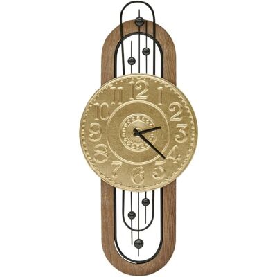 Beliani Holz Vintage Retro Wanduhr - Gold - Wanduhr Beliani Holz Vintage Retro Wanduhr - Gold - Wanduhr
