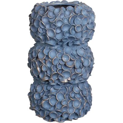 Beliani - Vase en céramique texturée bleue 26x26x52cm - Publicité Beliani - Vase en céramique texturée bleue 26x26x52cm - Publicité