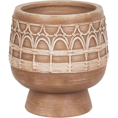 Beliani boho kukkaruukku - 8cm keramiikka kukkaruukku - Vaalean ruskea Beliani boho kukkaruukku - 8cm keramiikka kukkaruukku - Vaalean ruskea