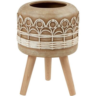 Beliani - Pflanzgefäßständer - Rund, Handbemalt, Boho-Stil Beliani - Pflanzgefäßständer - Rund, Handbemalt, Boho-Stil