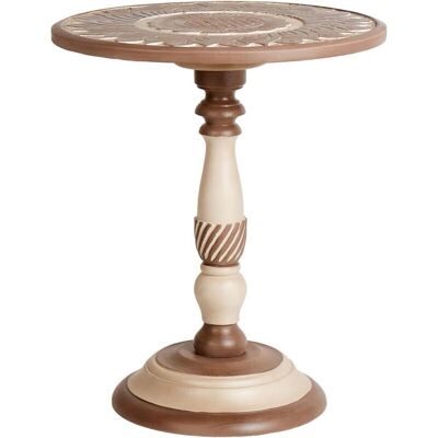 Table d'appoint Beliani Eulo en bois de mangue rond - Style rustique - Publicité Table d'appoint Beliani Eulo en bois de mangue rond - Style rustique - Publicité