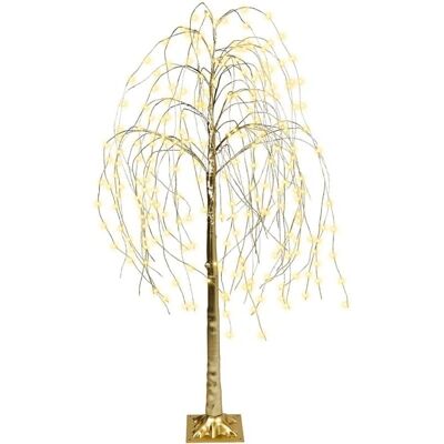 Beliani kultainen keinotekoinen joulukuusi 180cm LED-valoilla skandinaaviseen tyyliin Beliani kultainen keinotekoinen joulukuusi 180cm LED-valoilla skandinaaviseen tyyliin