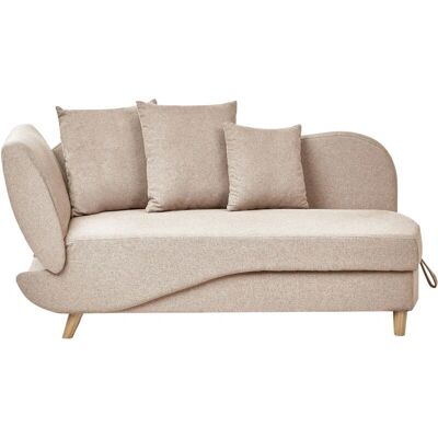 Beliani Meri ii - Pellavakangas Chaiselongue varustettu säilytystilalla - Retro-tyyli Beliani Meri ii - Pellavakangas Chaiselongue varustettu säilytystilalla - Retro-tyyli