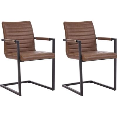 Chaises de salle à manger en cuir synthétique marron Buford - Beliani - Publicité Chaises de salle à manger en cuir synthétique marron Buford - Beliani - Publicité