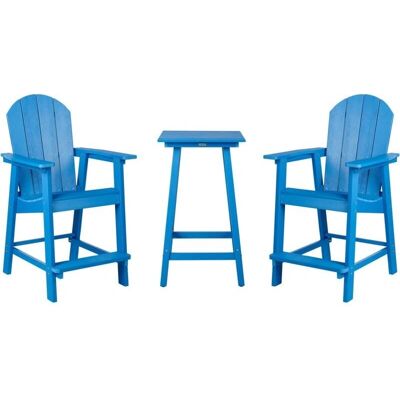 Beliani Adirondack Outdoor Bistro-Set - Blau - Wetterbeständiges synthetisches Material Beliani Adirondack Outdoor Bistro-Set - Blau - Wetterbeständiges synthetisches Material