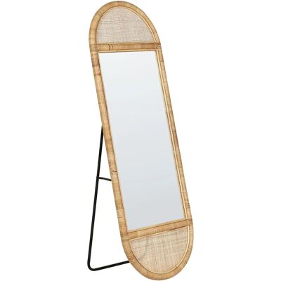 BELIANI Espejo de pie chic de ratán 150x50 cm estilo boho salón dormitorio accesorios para el hogar natural - Spiegel BELIANI Espejo de pie chic de ratán 150x50 cm estilo boho salón dormitorio accesorios para el hogar natural - Spiegel