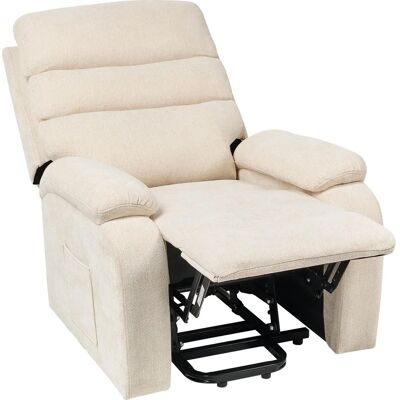 BELIANI Sillón reclinable eléctrico - Modern Beige Poliéster BELIANI Sillón reclinable eléctrico - Modern Beige Poliéster