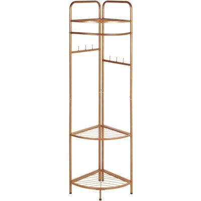Perchero de Metal Dorado Beliani con Estantes - Soporte Perchero de Metal Dorado Beliani con Estantes - Soporte