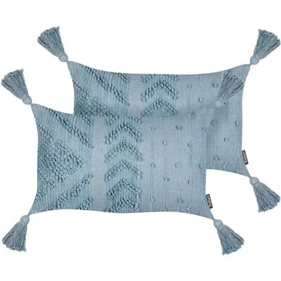 Beliani - Puuvillaiset boho suorakaiteen muotoiset tyynyt - 30x50cm Beliani - Puuvillaiset boho suorakaiteen muotoiset tyynyt - 30x50cm
