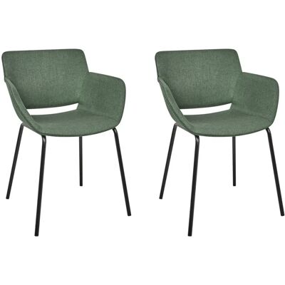 Ensemble de 2 chaises de salle à manger vertes modernes Beliani - Publicité Ensemble de 2 chaises de salle à manger vertes modernes Beliani - Publicité