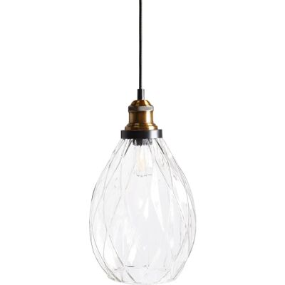 Lámpara Colgante de Cristal Transparente Beliani Coosa - Iluminación Moderna Lámpara Colgante de Cristal Transparente Beliani Coosa - Iluminación Moderna