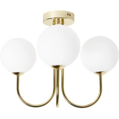 Beliani Lámpara de Techo Moderna de Vidrio 3 Luces Beliani Lámpara de Techo Moderna de Vidrio 3 Luces