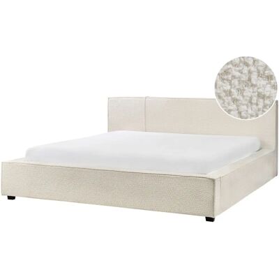 Beliani Mirande Sänky - Bouclé verhoiltu, minimalistinen, valkoinen kerma 180x200cm Beliani Mirande Sänky - Bouclé verhoiltu, minimalistinen, valkoinen kerma 180x200cm