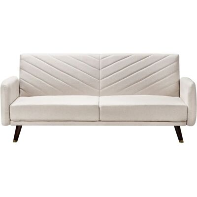 Sofá cama Senja Beige Lino Sintético de 3 Plazas Beliani Sofá cama Senja Beige Lino Sintético de 3 Plazas Beliani