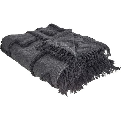 Beliani Chack Puuvillainen Boho Sängynpeite - Frills ja Geometrinen Kuosi Beliani Chack Puuvillainen Boho Sängynpeite - Frills ja Geometrinen Kuosi